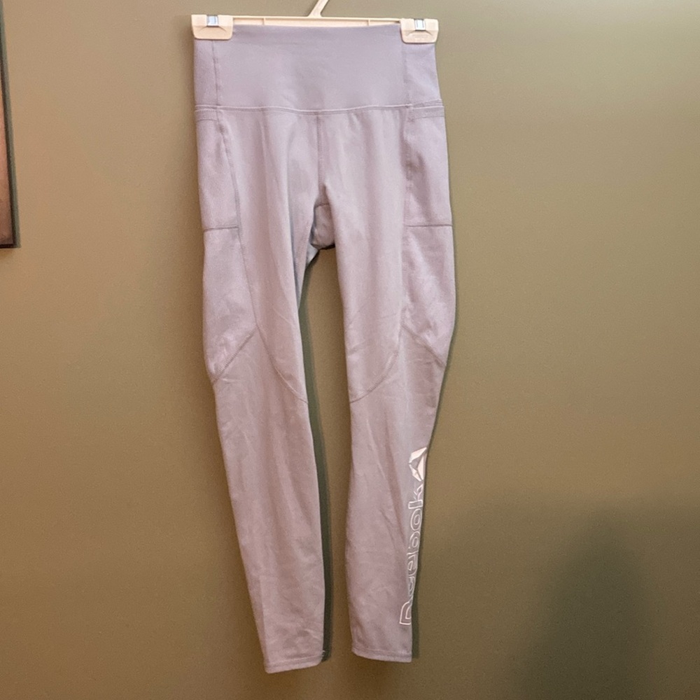 Reebok Light Gray Active Leggings With Pockets